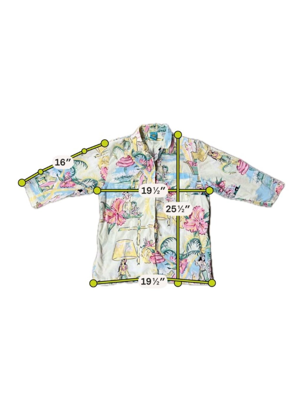 Womens Cotton Pajama Set PJ Salvage Tropical Hula Girl Beach Size Small READ - Picture 7 of 15